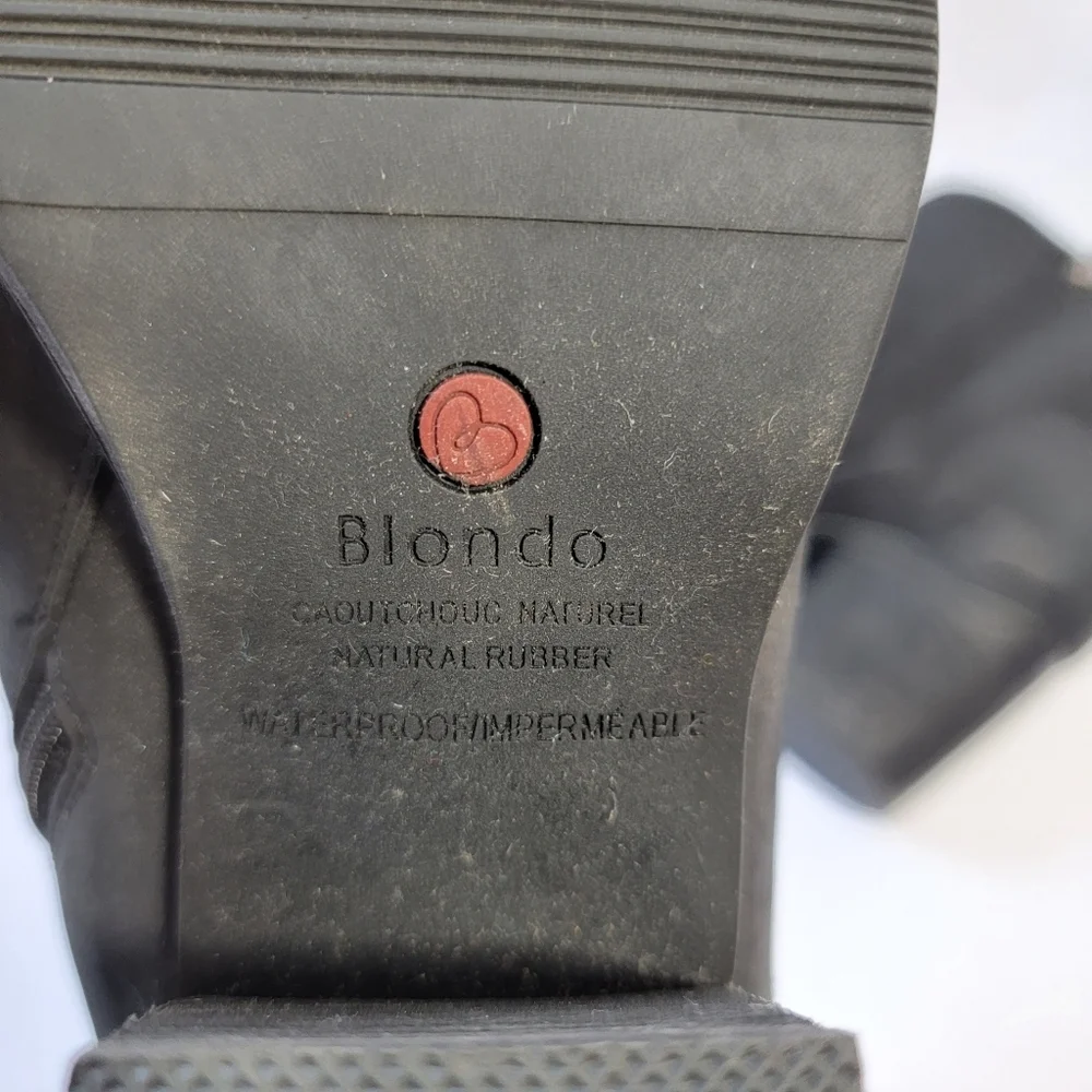 Blondo Nelly Waterproof Bootie Women Sz 8M Black Suede Leather Grunge Whimsigoth